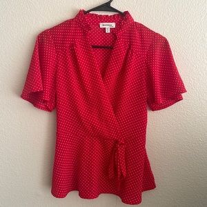Red polka dot blouse size s